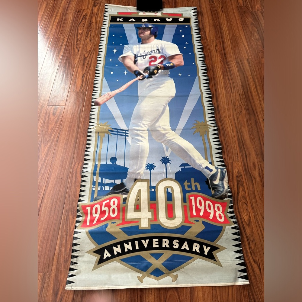 Eric Karros Los Angeles Dodgers STADIUM BANNER — 40th Anniversary 1998 Vintage